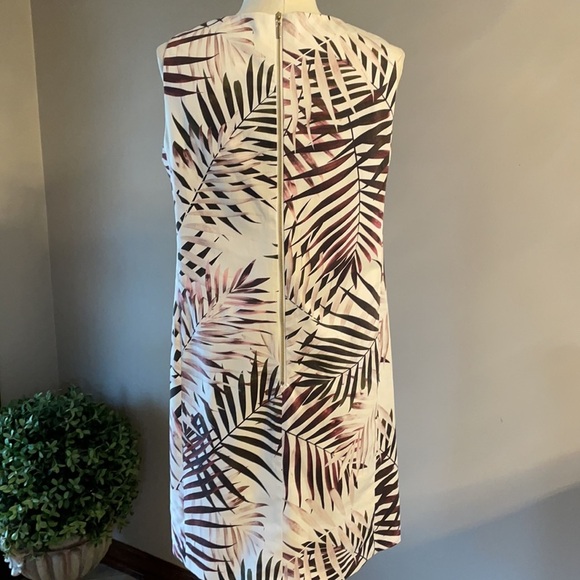 ANTONIO MELANI women’s scuba lined sheath stretch palm leaf dress. V neckline 10 - Picture 8 of 15